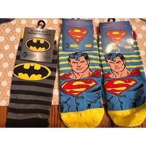 DC No Show Socks W 9-11 Batman &Superman Polyester 3 Pack